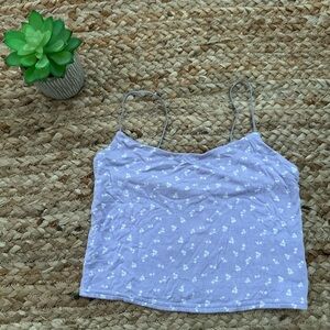 LAVENDER FLORAL CROP TANK